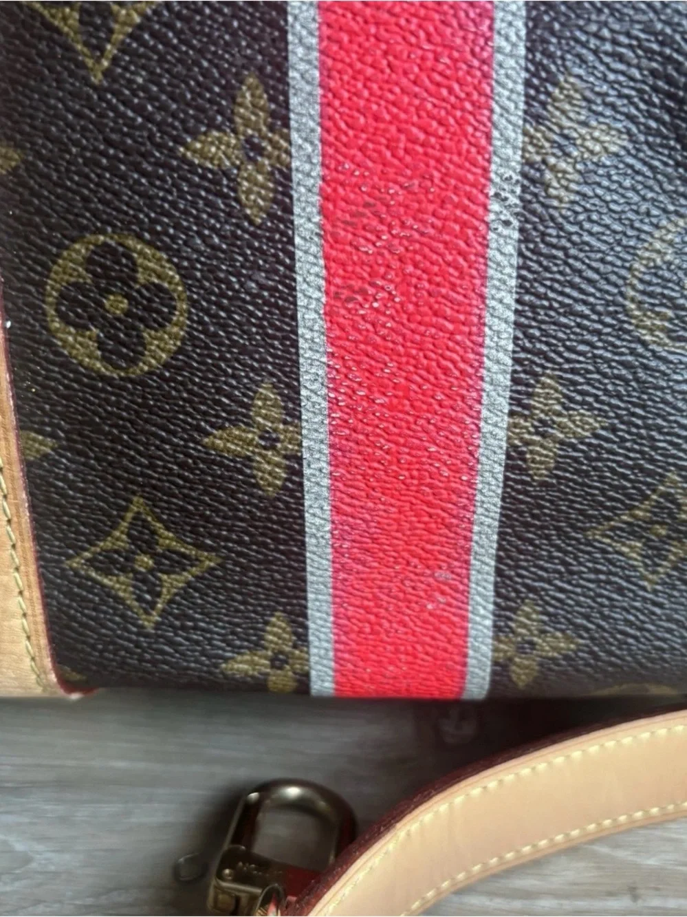 Auth LOUIS VUITTON Keepall Bandouliere 55 Monogram Canvas Duffel Bag PVD Initial